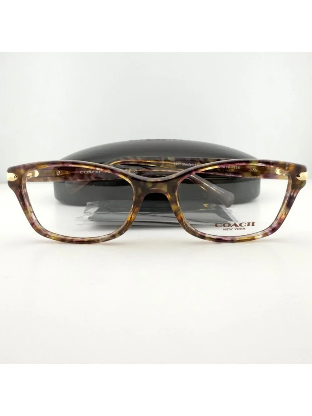 Coach HC6065 5287 Eyeglasses Frames Confetti Light Brown 51-17-135